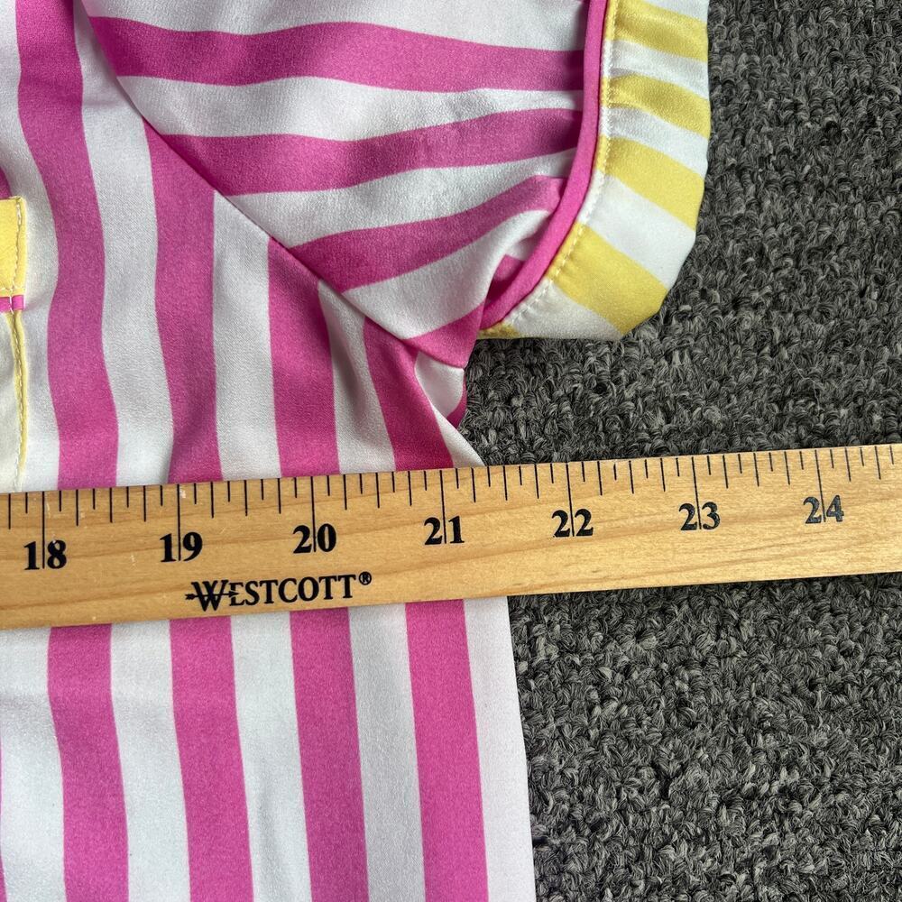 Kensie Pink & White Striped Button Pajama Shorts Set XL - Picture 6 of 12